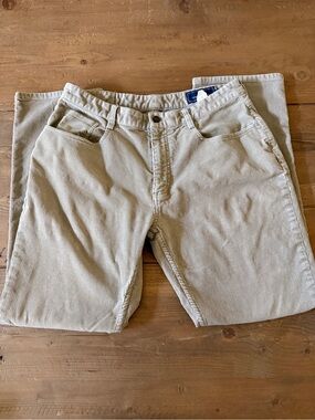 Men's Beige Corduroy Pants - Classic Casual Fit